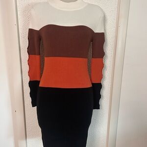 🤎 Colorblocked Sweater Dress